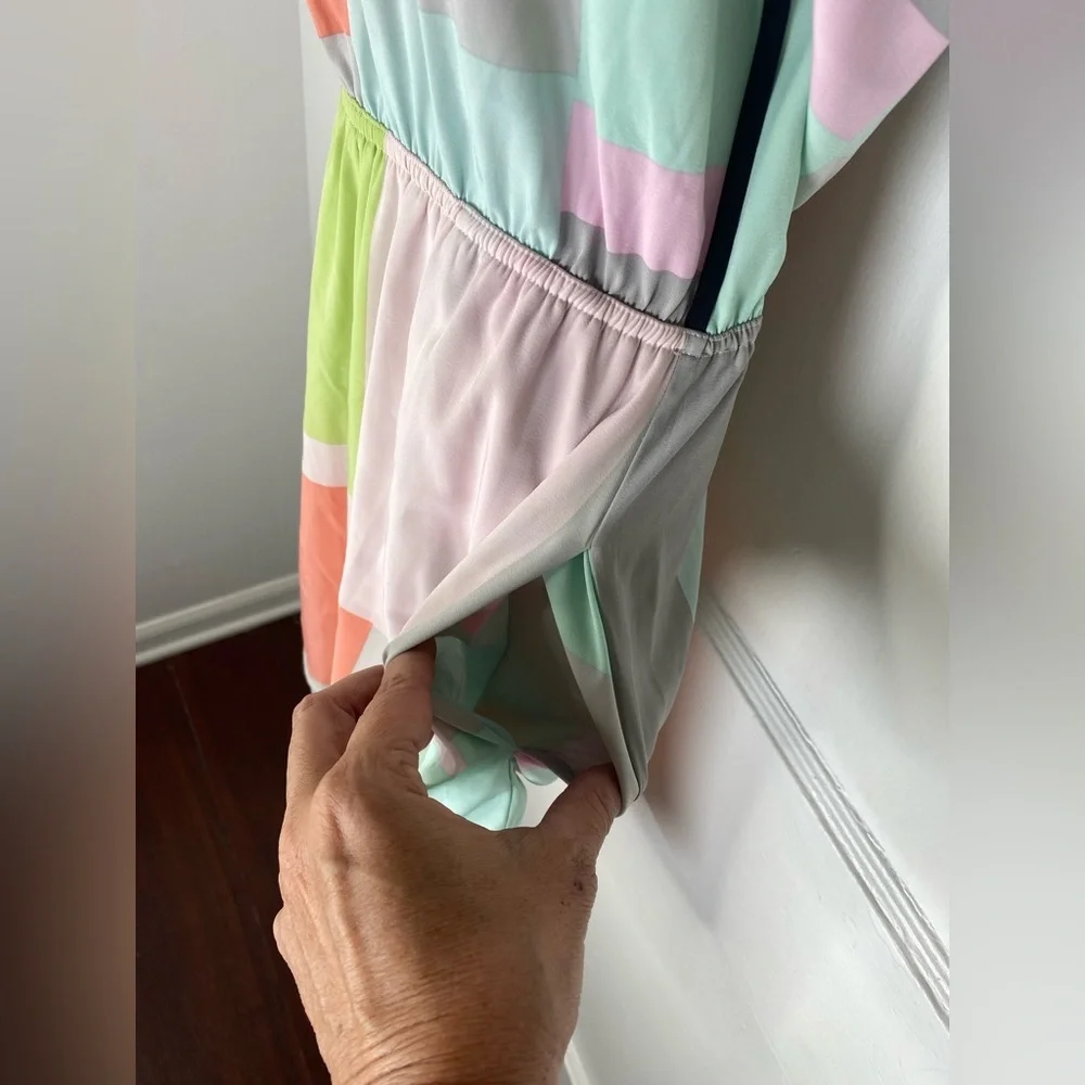 Armani Exchange Asymmetrical Colorblock Dress - Picture 3 of 7